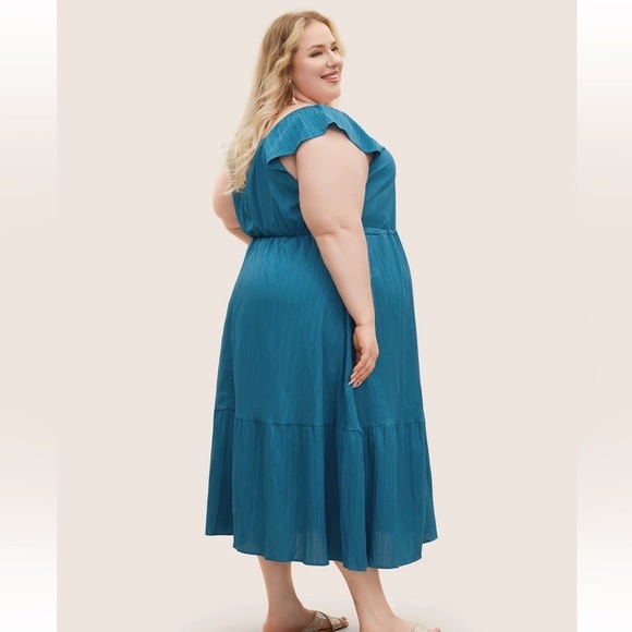 BloomChic Plus Size 2XL Texture Drawstring Tie Knot Tassels Dress us18-20 - Picture 6 of 10